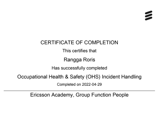 Ericsson Certificate